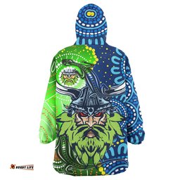 Canberra Raiders Custom Snug Hoodie - Indigenous Canberra Raiders Power Oodie Blanket