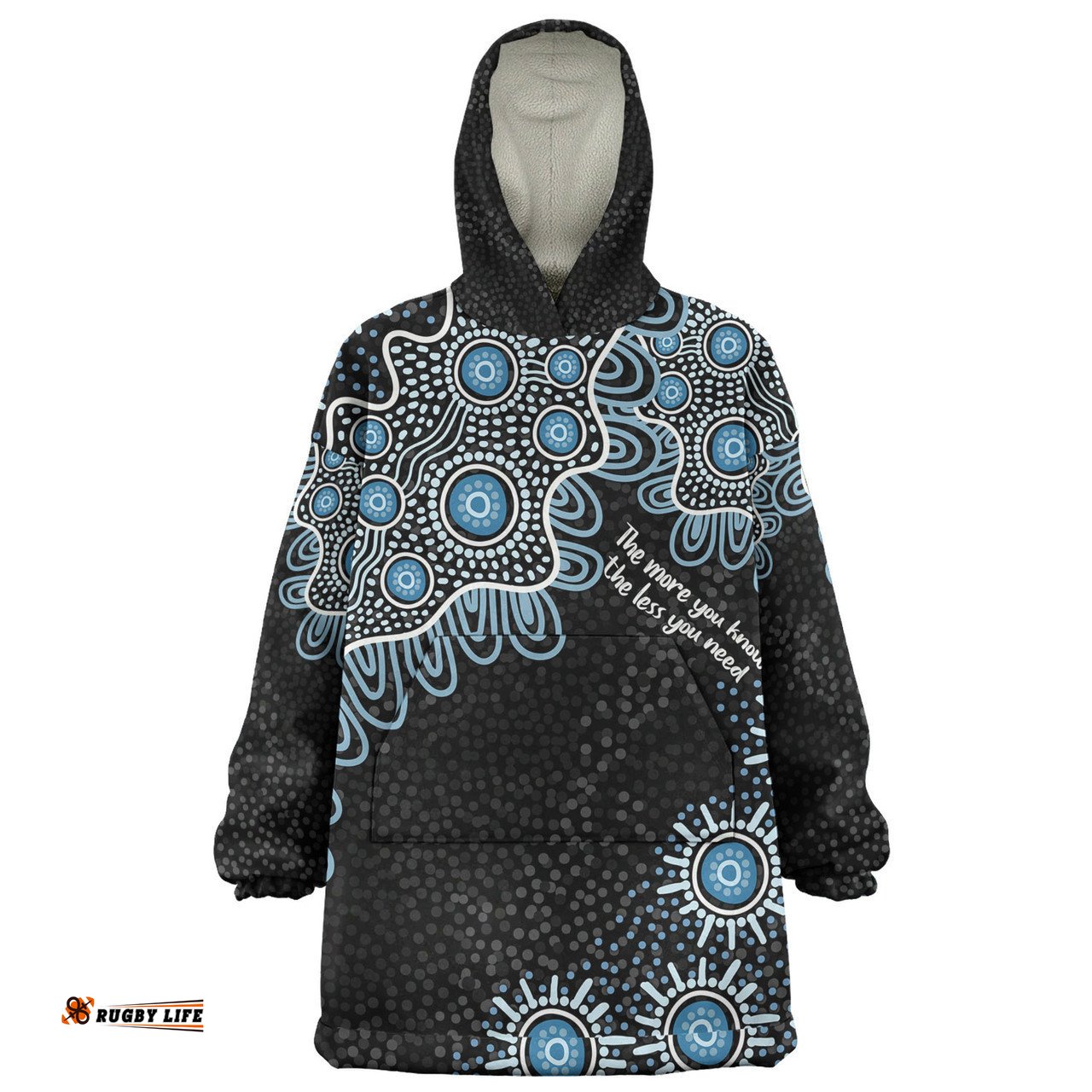 Australia Aboriginal Snug Hoodie - The More You Know The Less You Need Blue Snug Hoodie