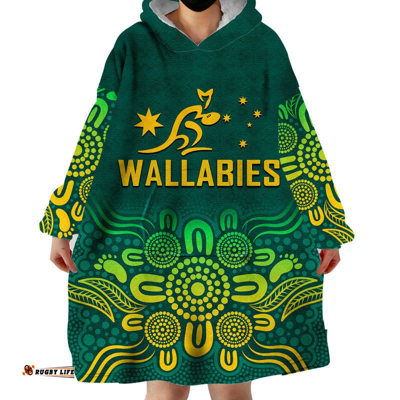 custom personalised australia rugby wallabies wearable blanket hoodie