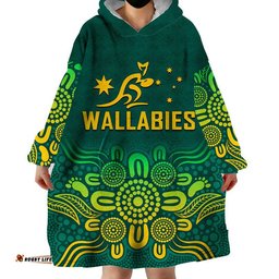 custom personalised australia rugby wallabies wearable blanket hoodie
