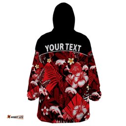 custom personalised dolphins rugby wearable blanket hoodie fashion tropical jungle flowers