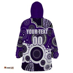 custom personalised and number freo afl wearable blanket hoodie aboriginal patterns