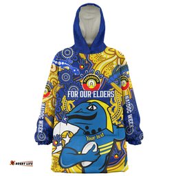 Parramatta Eels Naidoc Week Custom Snug Hoodie - For Our Elders Go With Sparky Oodie