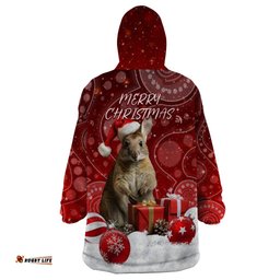 australia christmas wallaby wearable blanket hoodie aboriginal art