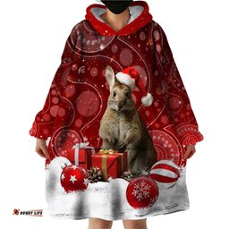 australia christmas wallaby wearable blanket hoodie aboriginal art