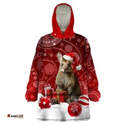 australia christmas wallaby wearable blanket hoodie aboriginal art