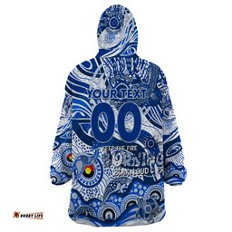 custom naidoc week 2024 kangaroos wearable blanket hoodie aboriginal animals keep the fire burning dt02