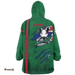 South Sydney Rabbitohs Snug Hoodie - Happy Australia Day Flag Scratch Style
