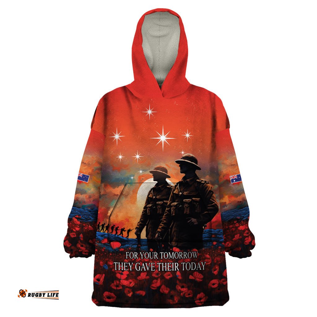 new zealand anzac the stars of matariki wearable blanket hoodie for your tomorrow they gave their today