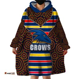 afl crows wearable blanket hoodie mix dot aboriginal
