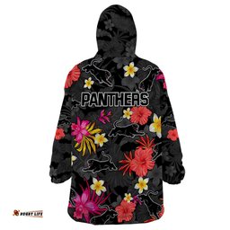 panthers rugby wearable blanket hoodie beautiful floral pattern spring summer vibe