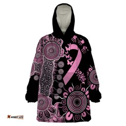 personalised aboriginal ribbons wearable blanket hoodie beautiful butterflies breast cancer awareness