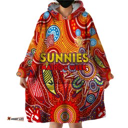 personalised sunnies naidoc week 2024 wearable blanket hoodie aussie aboriginal art dt02