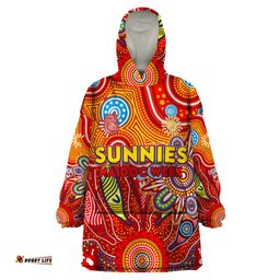 personalised sunnies naidoc week 2024 wearable blanket hoodie aussie aboriginal art dt02