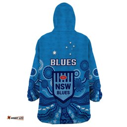 nsw rugby wearable blanket hoodie blues aboriginal art