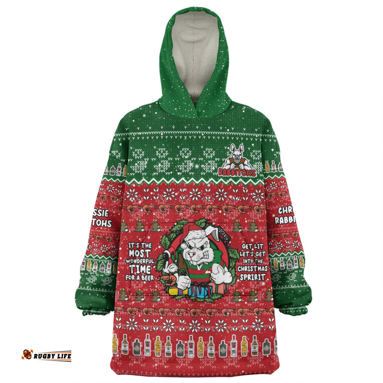 South Sydney Rabbitohs Custom Snug Hoodie - Chrissie Spirit Snug Hoodie