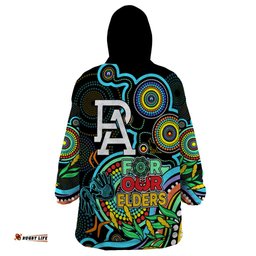 port adelaide football aboriginal art wearable blanket hoodie naidoc indigenous tribal