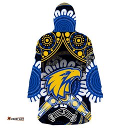 west coast eagles wearable blanket hoodie boomerang indigenous dots