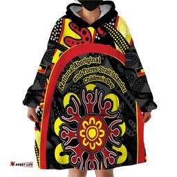 australia indigenous childrens day wearable blanket hoodie strong in culture stronger together aboriginal art