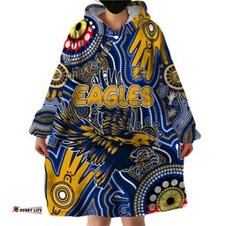 personalised naidoc week 2024 west coast eagles wearable blanket hoodie australian aboriginal hand painting dt02