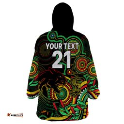 custom panthers rugby aboriginal art wearable blanket hoodie naidoc indigenous tribal