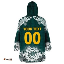 custom personalised and number australia rugby wallabies wearable blanket hoodie replica jersey no2