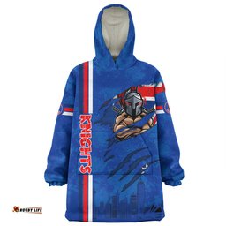 Newcastle Knights Snug Hoodie - Happy Australia Day Flag Scratch Style