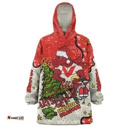 St. George Illawarra Dragons Christmas Custom Snug Hoodie - Let's Get Lit Chrisse Pressie Snug Hoodie