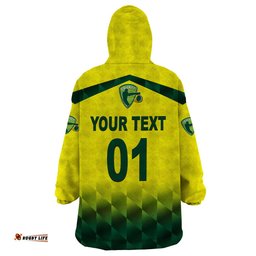 custom personalised australia cricket wearable blanket hoodie aussie unique gradient yellow vibes