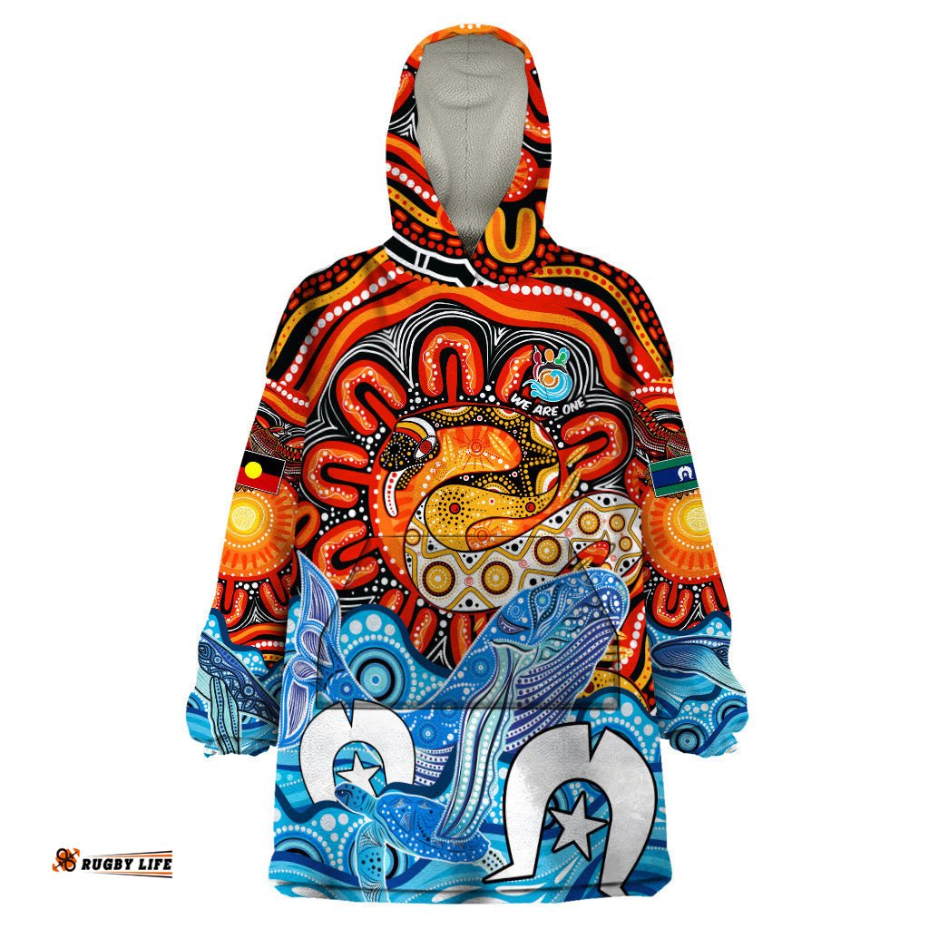 aboriginal and torres strait islands wearable blanket hoodie we are one dt02