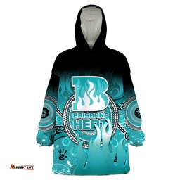 custom text and number brisbane heat wearable blanket hoodie aboriginal sunshine
