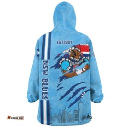New South Wales Blues Snug Hoodie - Happy Australia Day Flag Scratch Style
