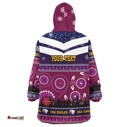 sea eagles rugby christmas snug hoodie custom sea eagles ugly christmas and aboriginal patterns wearable blanket hoodie