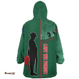 South Sydney Rabbitohs Snug Hoodie - Anzac Day Lest We Forget Poppy