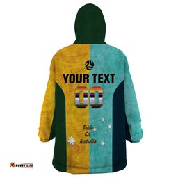 custom pride month matildas wearable blanket hoodie australia til its done mixed color