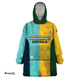 custom pride month matildas wearable blanket hoodie australia til its done mixed color