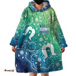 australia aboriginal style wearable blanket hoodie world ocean day