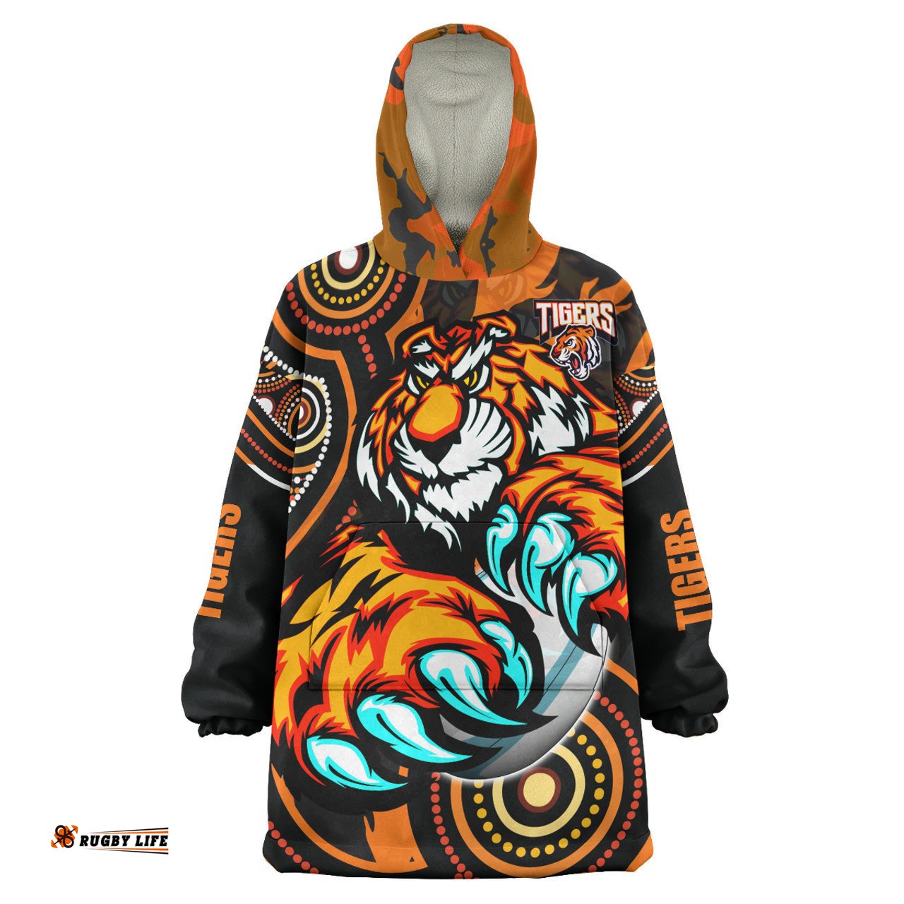 Wests Tigers Custom Indigenous Snug Hoodie - This is My Jungle Style Oodie Blanket