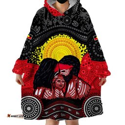 australia indigenous aboriginal family wearable blanket hoodie