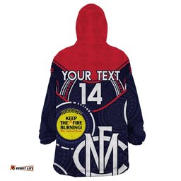 custom afl demons naidoc week wearable blanket hoodie keep the fire burning indigenous art