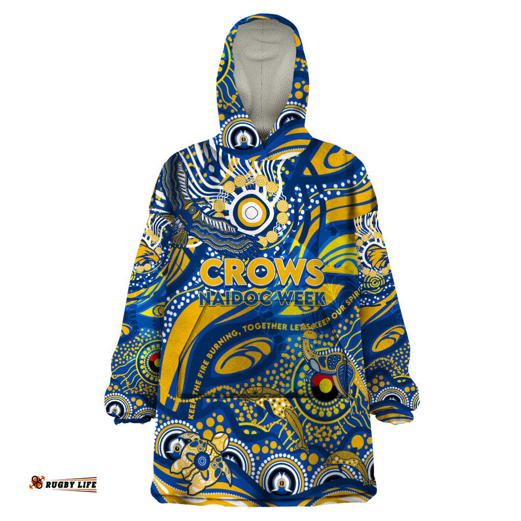 custom naidoc week 2024 eagles wearable blanket hoodie aboriginal animals keep the fire burning dt02