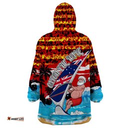 australia surfing christmas wearable blanket hoodie catch the wave dt02