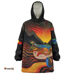 Australia Aboriginal Custom Snug Hoodie - Rainbow Serpent In Aboriginal Dreaming Art Inspired Snug Hoodie