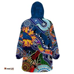 custom naidoc week 2024 adelaide crows wearable blanket hoodie australia aboriginal dot painting dt02