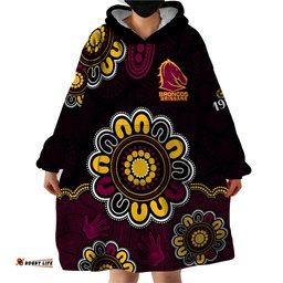 custom personalised nrl brisbane broncos rugby 1987 aboriginal wearable blanket hoodie