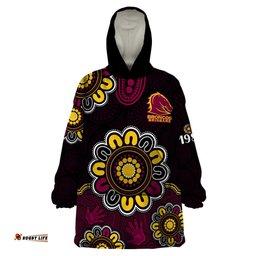 custom personalised nrl brisbane broncos rugby 1987 aboriginal wearable blanket hoodie
