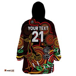 custom dolphins rugby aboriginal art wearable blanket hoodie naidoc indigenous tribal