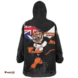 Wests Tigers Snug Hoodie Custom For Die Hard Fan Australia Flag Scratch Style