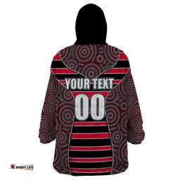 afl bombers wearable blanket hoodie mix dot aboriginal
