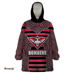 afl bombers wearable blanket hoodie mix dot aboriginal